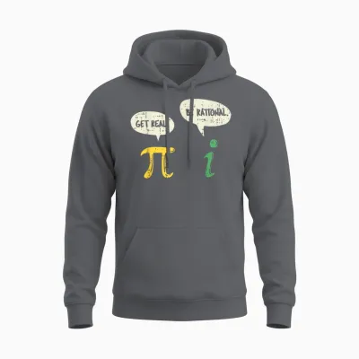 Funny Get Real Be Rational Shirt Pi Math Teacher Geek Gift Unisex Hoodie - Charcoal