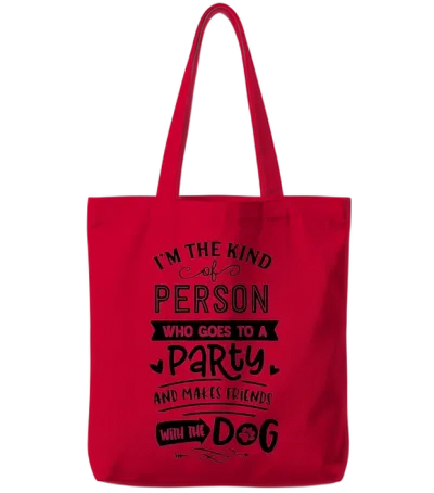 Go to a Party and Make Friends with the Dog Tote Bags - Red