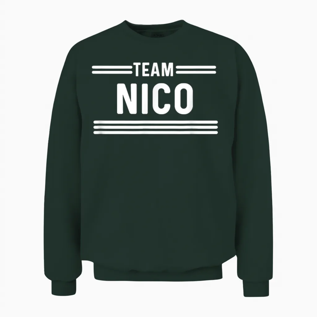 Team Nico - Nom De Famille Unisex Sweatshirt in Forest