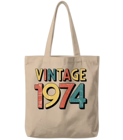 Vintage 1974 Retro 50th Birthday Gift - Classic 19 Tote Bags - Natural