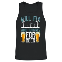Wind Turbine Tech Will Fix Wind Turbines Windmill Unisex Tank Top - Black – 2