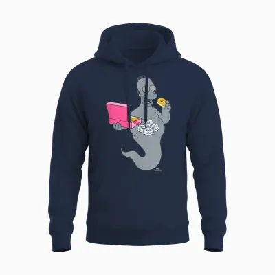 The Simpsons Homer Simson Ghost Donuts Unisex Hoodie - Navy