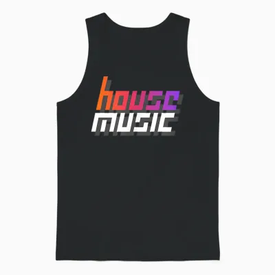 House Music Techno Dj Party Festival Electro Rave Trance T-Shirt, Black, S Unisex Tank Top - Black