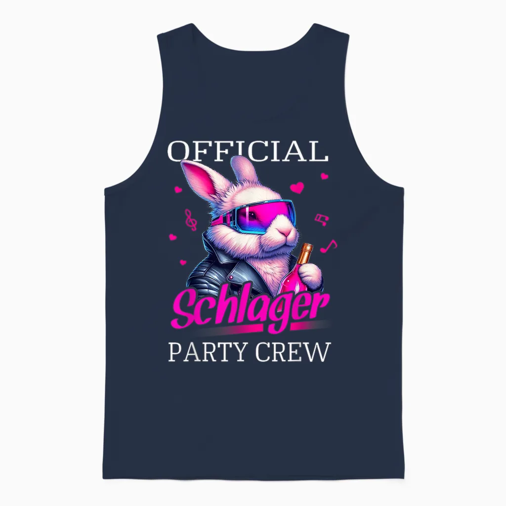 Schlager Party Crew Rabbit Damen Outfit Lustige Kostüm Unisex Tank Top in Navy