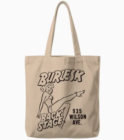 Retro Burlesk Back Stage Tote Bags - Natural