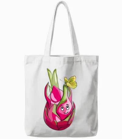 Funny Dragonfruit Tote Bags - White
