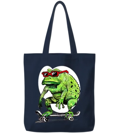 Skater Froggie Tote Bags - Navy