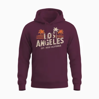 Los Angeles Est. 1850 California Unisex Hoodie - Maroon