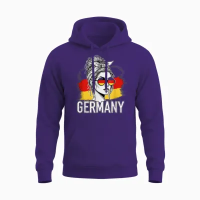 Deutsches Mädchen Frau Flagge Deutschland Fan Trikot Unisex Hoodie - Purple