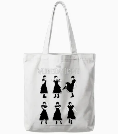 Wednesday the Wednesday Dance Moves Tutorial Tote Bags - White