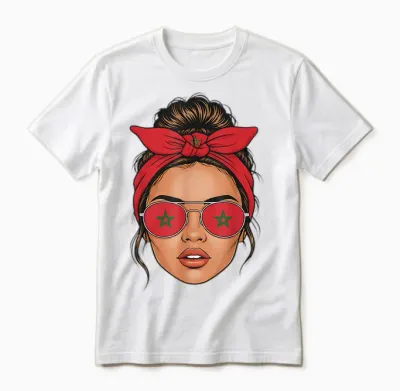 Morocco Roots Flah Moroccan Unisex T-Shirt - White