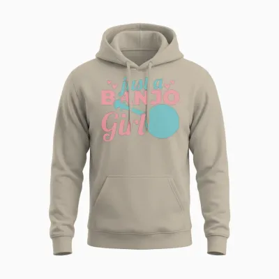 Funny Banjo Girl Unisex Hoodie - Sand