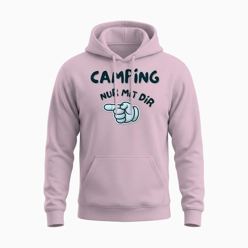 Camping Nur Mit Dir Unisex Hoodie in Light Pink
