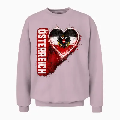 österreich Trikot Kinder Austria Herren Damen Austria Flagge Unisex Sweatshirt - Light Pink