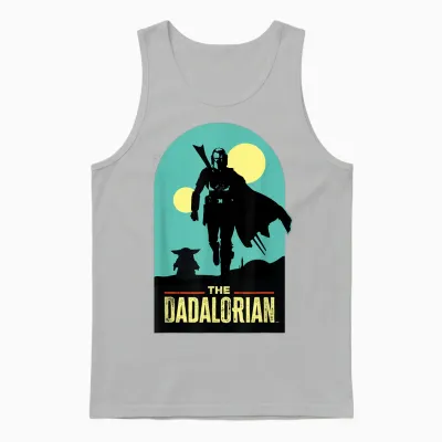 Star Wars the Dadalorian Mandalorian and Grogu Father's Day Unisex Tank Top - Ash
