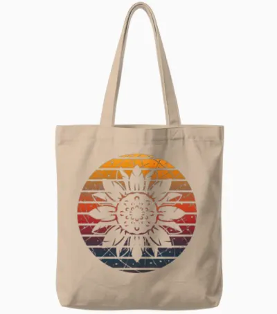 Mandala Sunset Retrò Tote Bags - Natural