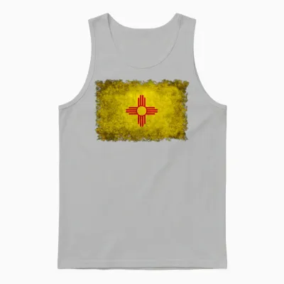 Flag of New Mexico Retro Unisex Tank Top - Ash