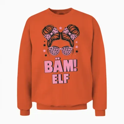 11. Geburtstag Mädchen Messy Bun Bäm! Elf Jahre Alt Unisex Sweatshirt - Orange