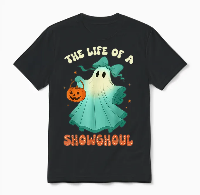 The Life of a Showghoul Retro Halloween Spooky Girls Unisex T-Shirt in Black