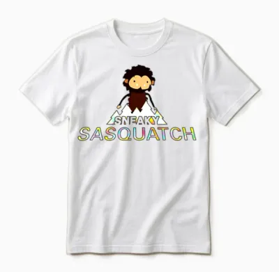 Sneaky Sasquatch Head Unisex T-Shirt - White