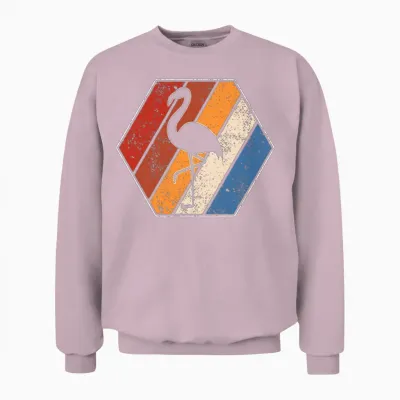 Flamingo Retro Unisex Sweatshirt - Light Pink