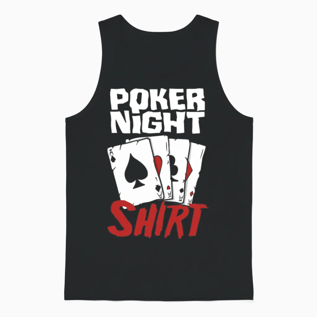 Poker Night Shirt Funny Poker Player Poker Gift Unisex Tank Top in Black