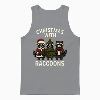Christmas Raccoon Vibes – Cute Holiday Magic Unisex Tank Top - Sport Grey