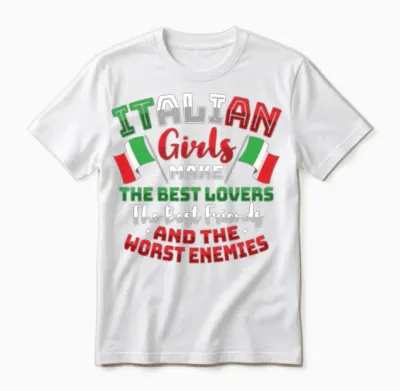 Funny Italian Girl Design for an Italy Lover Unisex T-Shirt - White