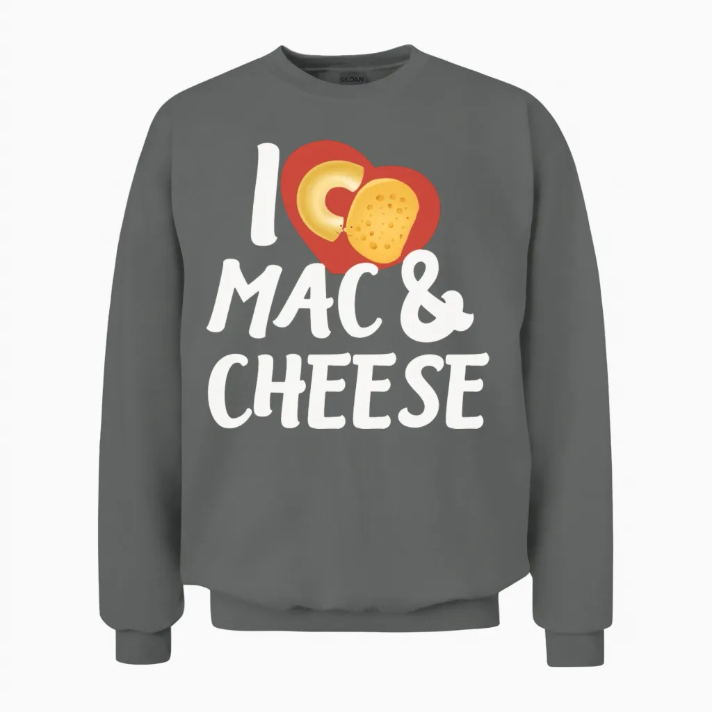 Mac N Cheese Mac and Cheese Macaroni Unisex Sweatshirt in Graphite Heather