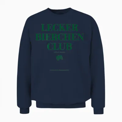 Lecker Bierchen Club Hopfen Malz Zusammenhalt Bier Backprint Unisex Sweatshirt - Navy
