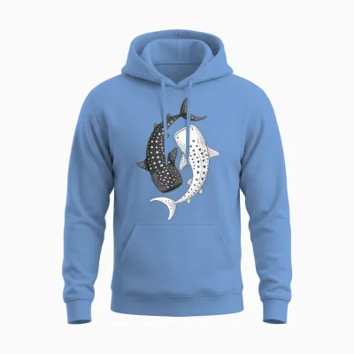 Walhai Yin Yang Meeresbiologie Unisex Hoodie - Carolina Blue