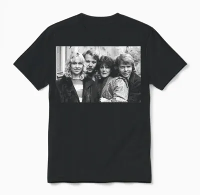 Abba - Portrait of Swedish Pop Group Arrival Promo 1976 Unisex T-Shirt - Black