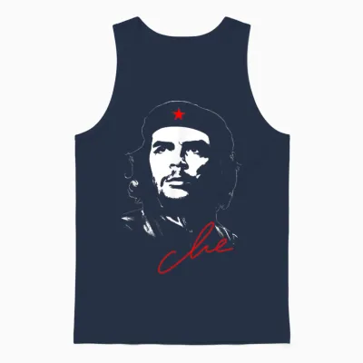 Che Guevara Rebel Cuban Jersey T-Shirt Guerrilla Revolution Unisex Tank Top - Navy