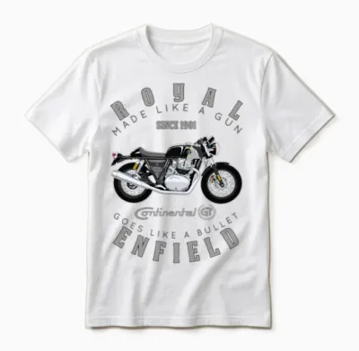 Royal Enfield Continental Gt Designs by Fashion Th Unisex T-Shirt - White
