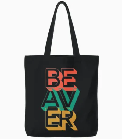 Retro Beaver Tote Bags - Black