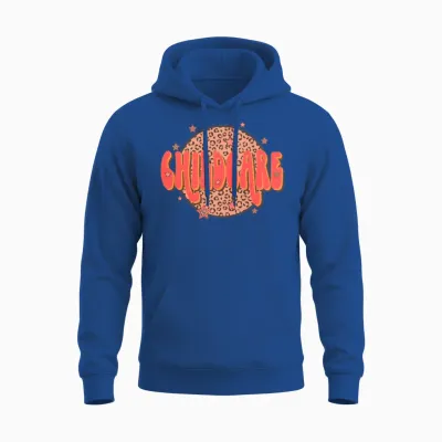 Retro Groovy Leopard Childcare Unisex Hoodie - Royal