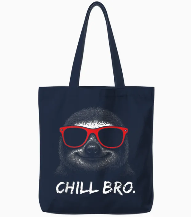 Chill Bro β Lustiges Faultier Mit Sonnenbrille Gamer Tote Bags in Navy