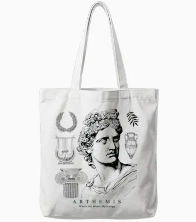 Greek Gods Aesthetic Art Tote Bags - White