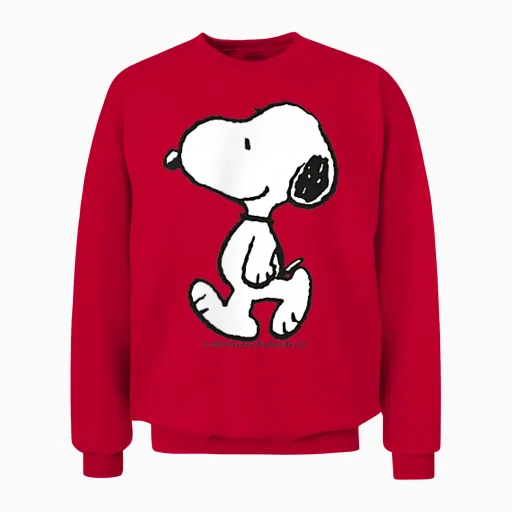 Peanuts - Snoopy Walk by Your Side Small Unisex Sweatshirt in Red