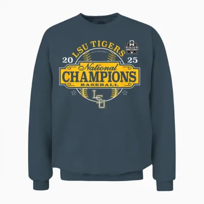 Lsu Tigers Baseball National Champs 2025 Mcws Winner Unisex Sweatshirt - Dark Heather