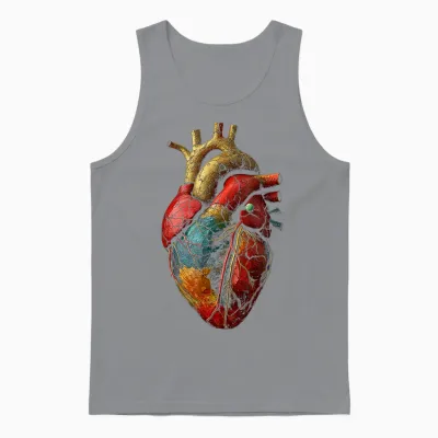 Herz Anatomisch Grafik Kunstwerk Herz Unisex Tank Top - Sport Grey