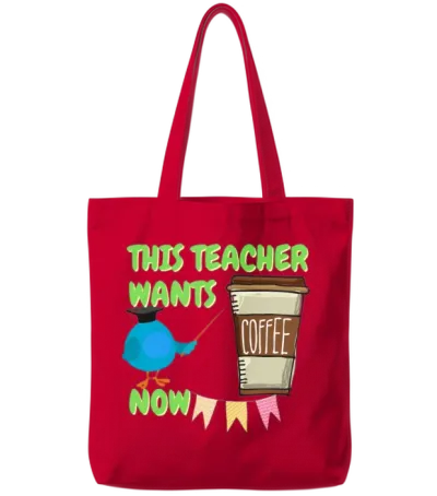 Funny Teacher T Shirt Gifts for Coffee Teachers Tote Bags - Red
