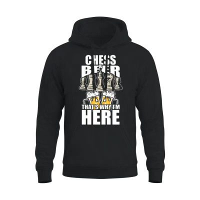 Funny Chess Beer Shirt Funny Picture Unisex Hoodie - Black