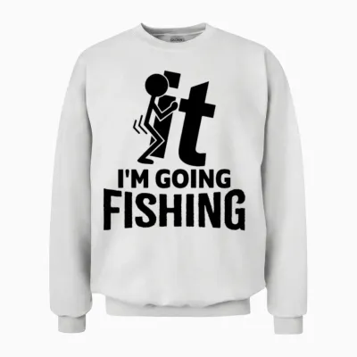 Funny Fishing Unisex Sweatshirt - White