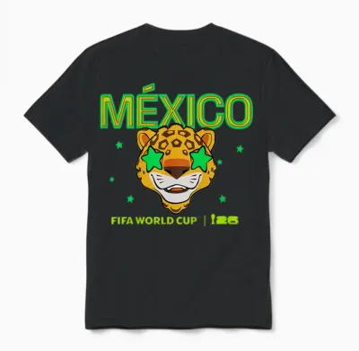 Kinder Fifa World Cup26 Mexiko Maskottchen Sterne Unisex T-Shirt - Black