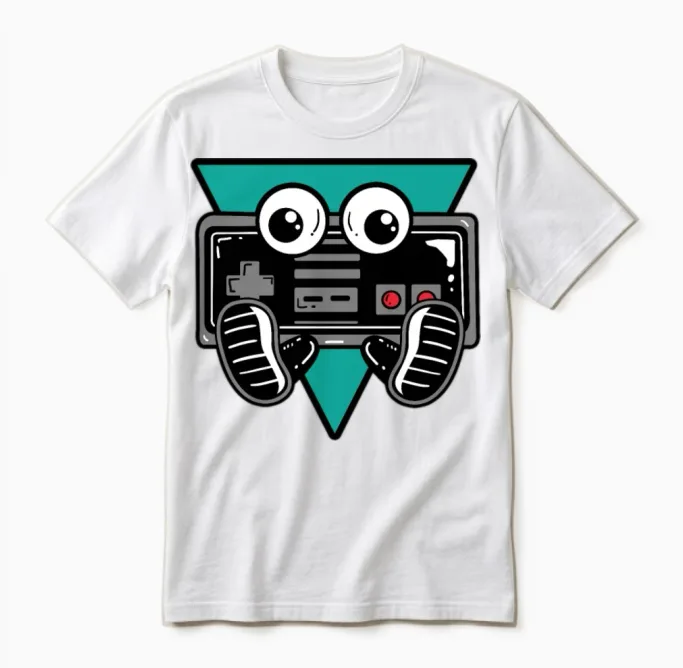 Gaming Controller Nerdy Unisex T-Shirt in White