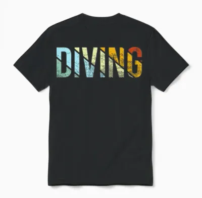 Diving Retro Unisex T-Shirt - Black