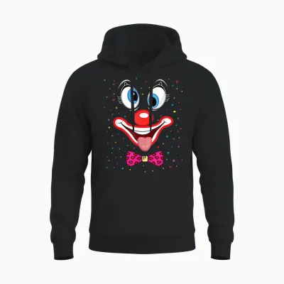 Clown Carnival Costume T-Shirt Carnival Clown Costume Unisex Hoodie - Black