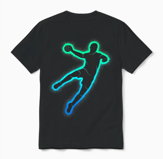 Handball Player Handballer Children's Men's Boys Handball T-Shirt, Black Unisex T-Shirt in Black