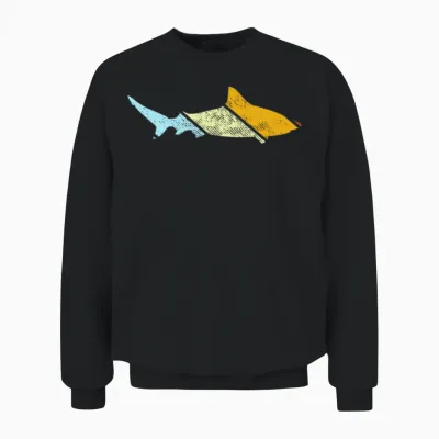 Shark Retro Unisex Sweatshirt - Black